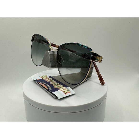 Vintage Oversize Sunglasses NOS G15 Lens Geoffrey Beene 1030 Green/Gold Frame main image 7